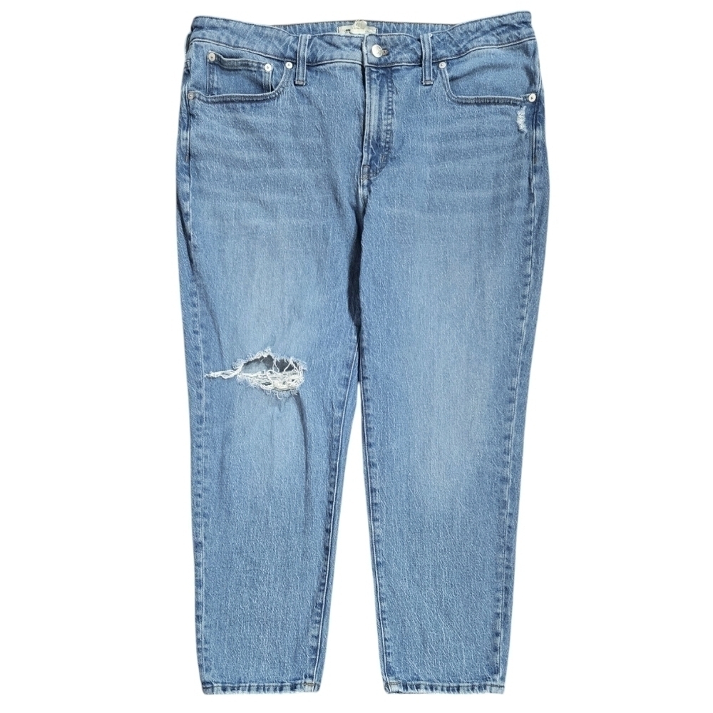 Madewell Mid Rise Perfect Vintage Jean Ainsdale Wash Knee Rip Edition NE041